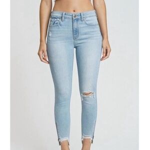 Eunina Clara High Rise Skinny Crop Light Wash Jeans Size 13